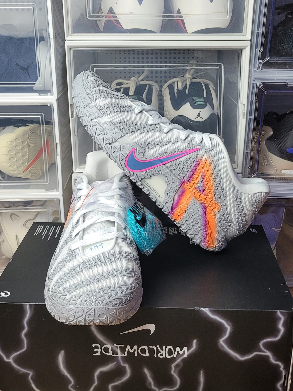 Nike Ja 3 Light Show White Grey Orange HF2794-100 Men's S 13.5